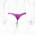 thumbnail image 4 of Tanga de encaje de una pieza para hombre, pantalones T, ropa interior sexy de cintura baja de seda de hielo, 4 of 6