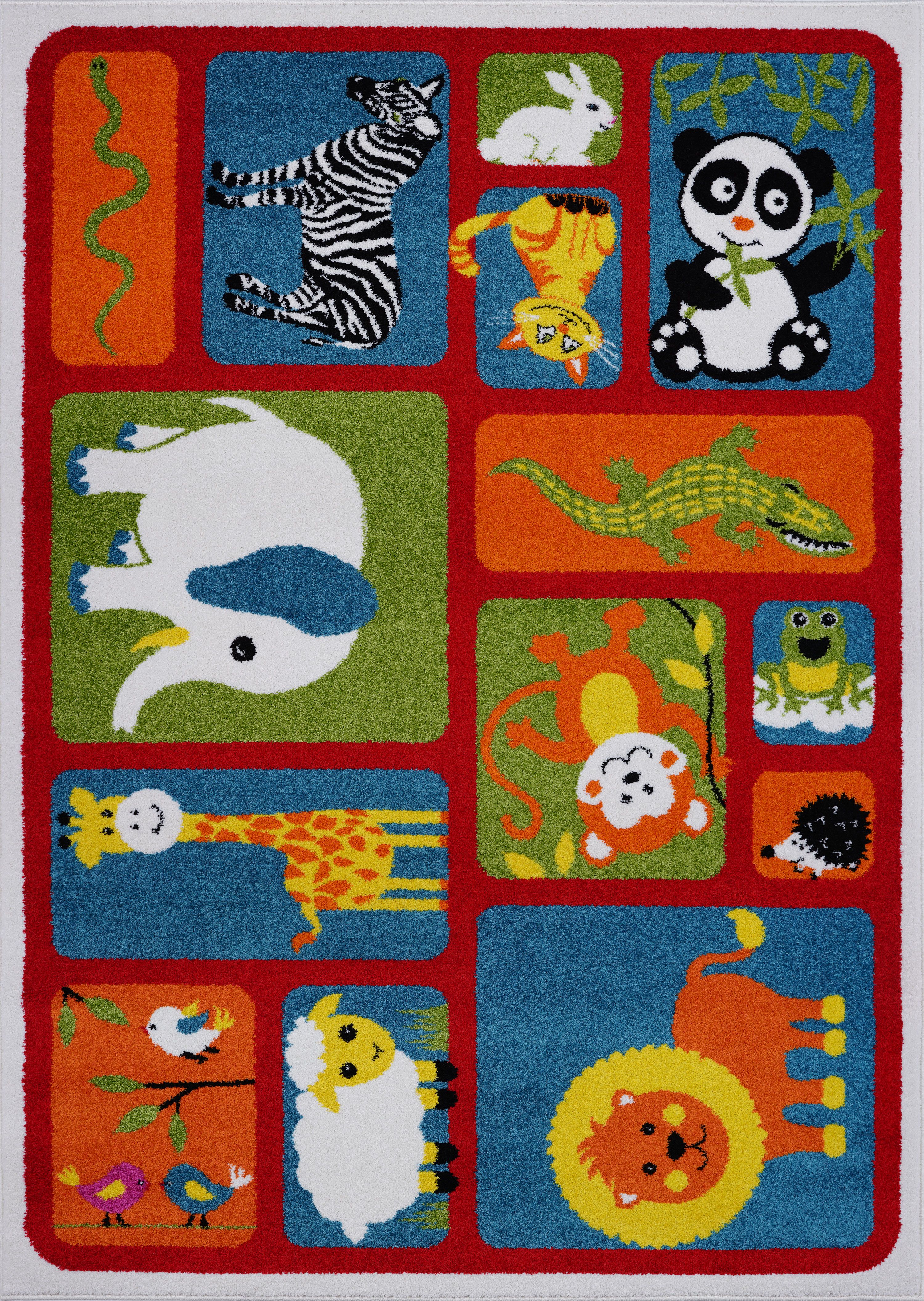Ladole Rugs Adorable Animals Theme Contemporary Kids Area Rug Carpet in