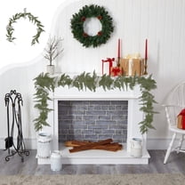 JLFNYA Christmas Garland, 6 Ft Christmas Norfolk Garland, Greenery Garland, Green Artificial Christmas Wreath, Christmas Garland for Winter Home Fireplace Holiday Party Decor, Gifts for Women