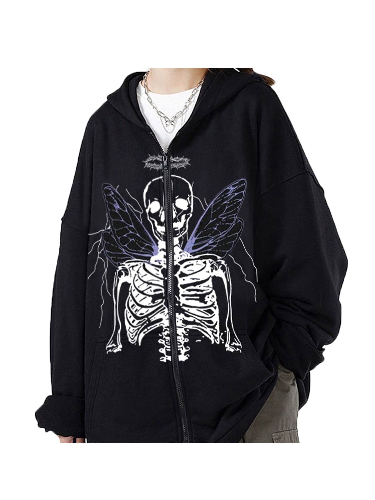 Represent Skeleton-print Zipped Hoodie In Gray For Men Lyst, 43% OFF