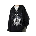 thumbnail image 3 of One opening Women Men Oversized Zip Up Hooded Jacket Sweatshirt Skull Vintage Aesthetic Graphic Hoodie Halloween Clothes, 3 of 6