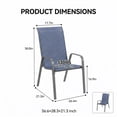 thumbnail image 4 of TLSUNNY 6 Pack Outdoor Patio Chairs, Stackable Dining Chairs with Armrests, Wide Seat & Metal Frame, for Garden, Party, Deck, Backyard, 4 of 12