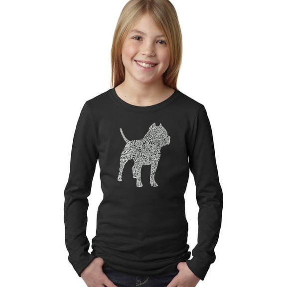 LA Pop Art Girl's Word Art Long Sleeve - Pitbull