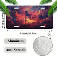 thumbnail image 2 of 1 Pcs 2D Flat License Plate Covers & Frames, American Flag For Decorative Front, Waterproof For Decoration Aluminum License Plate Covers & Frames Cover For Men Women, 12" X 6", 2 of 7
