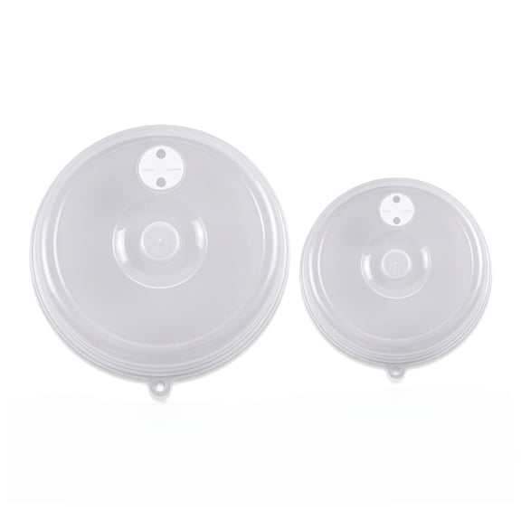 2pcs Plastic Microwave Cover, Clear Steam Vent Splatter Lid Food Dish, Microwave Covers for Food Splatter, Microwave Cover Lid