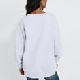 thumbnail image 6 of VISALY V Neck Pullover Sweater Tunic Sweatshirt Oversized Sweatshirt Casual Fleece Pullover Sweaters Cute Long Sleeve Shirts Tops Pullover Sweatshirts Half Zip Pullover Loose Sweatshirt White Xxl, 6 of 6