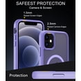 thumbnail image 3 of for iPhone 12 / 12 Pro Case Compatible with MagSafe, Translucent Matte Shockproof Phone Case Cover - Purple, 3 of 7