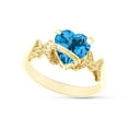 thumbnail image 2 of Heart Shape Simulated Blue Topaz In 14K Yellow Gold Over 925 Sterling Silver Ring Size 11.5, 2 of 5