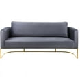 thumbnail image 5 of Meridian Furniture Casa Gray Velvet Sofa with Gold Iron Metal Base, 5 of 10