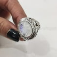 thumbnail image 2 of Rainbow Moonstone Mens Ring, Natural Blue Fire Rainbow Moonstone, Silver Jewelry, 925 Silver Ring, Birthday Gift, Heavy Mens Ring, Arabic Design, Ottoman Style Ring, Christmas, Turkey Mens Signet Ring, 2 of 6