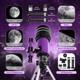 thumbnail image 6 of 70mm Aperture Refractor Telescope for Adults & Kids, 300mm Beginner Astronomy Telescope with Tripod, Phone Adapter & Mini Binoculars, 6 of 8