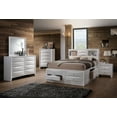 ACME Ireland Queen Bed with Storage in White Rubberwood