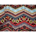 thumbnail image 2 of Printed Liverpool Textured Fabric 4 Way Stretch Chevron Paisley Aztez Red Navy I506, 2 of 2