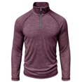 thumbnail image 3 of TOUMENY Men Half Zip Sweater Long Sleeve Slim Casual Knit Pullover Stand Collar Solid Raglan Fall Winter Workout Tops Wine XXXL, 3 of 6