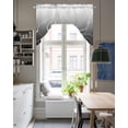 thumbnail image 4 of Black Geometric Swag Valances for Windows, Small Curtains Drapes, Modern White Stripe Abstract Distortion Art Kitchen Window Curtains Over Sink Window Treatment Valance for Bedroom/Bathroom 56"x36", 4 of 5