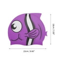 thumbnail image 4 of Unique Bargains 1 Pc Waterproof Cartoon Pattern Swim Cap Purple, 4 of 6