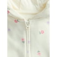 thumbnail image 3 of Wonder Nation Baby Girl Fleece Zip Up Hoodie, Sizes 0M-24 Months, 3 of 3