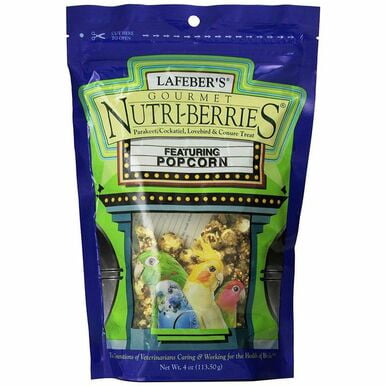 Lafeber Gourmet Nutri-Berries with Popcorn for Parakeet, Cockatiel & Conures 4 oz