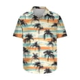 thumbnail image 3 of BiZtdJrK Men's Hawaiian Print Shirt Tropical Floral Fashion Travel Vacation Shirts Big and Tall Short Sleeve Button Down Collared Tops Yellow S, 3 of 5