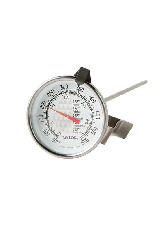 Taylor Candy and Deep Fry Analog Thermometer with Adjustable Pan Clip with 1.75-inch Dial