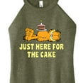 thumbnail image 3 of Garfield - Just Here For Cake - Juniors High Neck Tank Top, 3 of 5