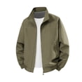thumbnail image 3 of UVEASISHA Big and Tall Windbreaker Jackets for Men Zip Up Stand Collar Lightweight Bomber Jacket Waterproof Outdoor Hiking Travel Jackets with Pockets Army Green L, 3 of 10