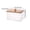 B, variant on Upgraded Clear Plastic Laundry Pod Storage Bin, Wooden Lid, Stackable Detergent Organizer for Laundry Room, 4.57"x4.57"x4.57" C