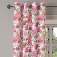 thumbnail image 2 of Ambesonne Floral Grommet Curtain, Peonies and Roses, 50" x 84", White Pink Blush, 2 of 6