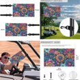 thumbnail image 5 of Jeiento Dahlia 4 PCS Golf Cart Seat Cover Set with Golf Cart Steering Wheel Cover Golf Cart Flags Flower Golf Cart Seat Towel 13-14 Inch Steering Wheel Covers Golf Cart Banner Flag, 5 of 5