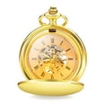thumbnail image 2 of EEEkit Men's Skeleton Mechanical Pocket Watch, Retro Roman Numerals, 3 Colors, 2 of 7