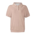 thumbnail image 7 of TODOZO Women's Polo Shirts Cotton 3-Button Short Sleeve Collared Tops Summer Cool Shirt Uniform Casual Shirts Tops for Trendy Short Sleeve Vacation Outfits Blouses Casual Summer Collared Shirts, 7 of 7