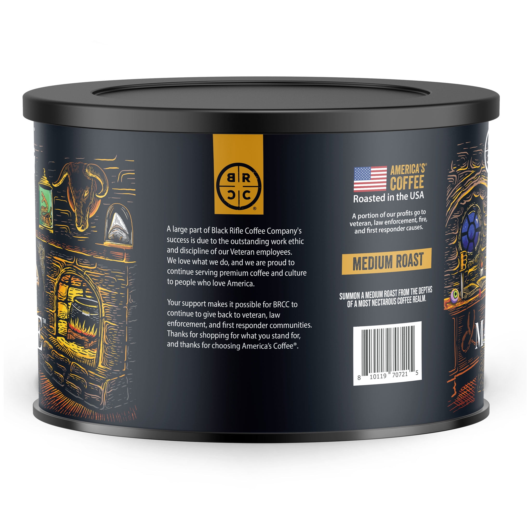 Black Rifle Coffee Mad Science, Medium Roast, Ground Coffee, 24 oz Canister