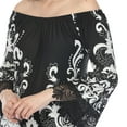 thumbnail image 4 of White Mark Women's Soft Vintage Print Off-Shoulder Mini Dress, 4 of 4