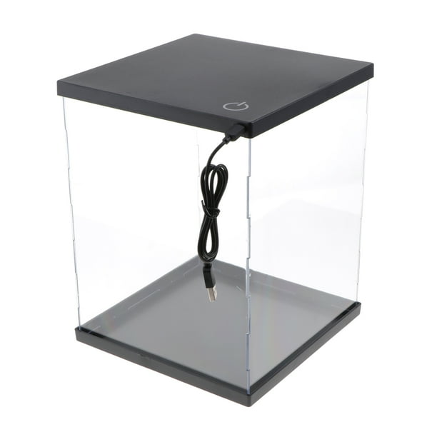 Caja De Presentación De Plástico Acrílico Transparente Sunnimix Protección A Prueba De Polvo Con Luces USB