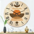 thumbnail image 2 of Designart 'Abstract Moon and Sun In Earth Tones' Modern Wood Wall Clock, 2 of 5