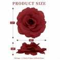 thumbnail image 3 of 50Pcs Wine Red Roses Artificial Flowers, Wine Red Fake Roses Bulk perfect for creating DIY wedding bouquets, party centerpieces, floral arrangements, and home decorations, 3 of 9