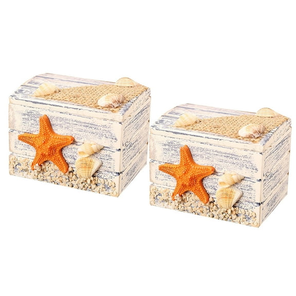 FRCOLOR  2 Pcs Travel Jewelry Case Ocean Seaside Beach Party Favor Gift Box