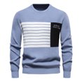 thumbnail image 1 of Suéter juvenil de retales a la moda para hombre, jersey informal de otoño, suéter tejido de calidad para hombre, 1 of 5