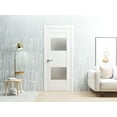 thumbnail image 6 of Solid French Pre-Hung Door Opaque Glass 2 Lites / Sete 6222 White Silk / Single Regular Panel Frame Handle / Bathroom Bedroom Modern Doors -32" x 96", 6 of 7