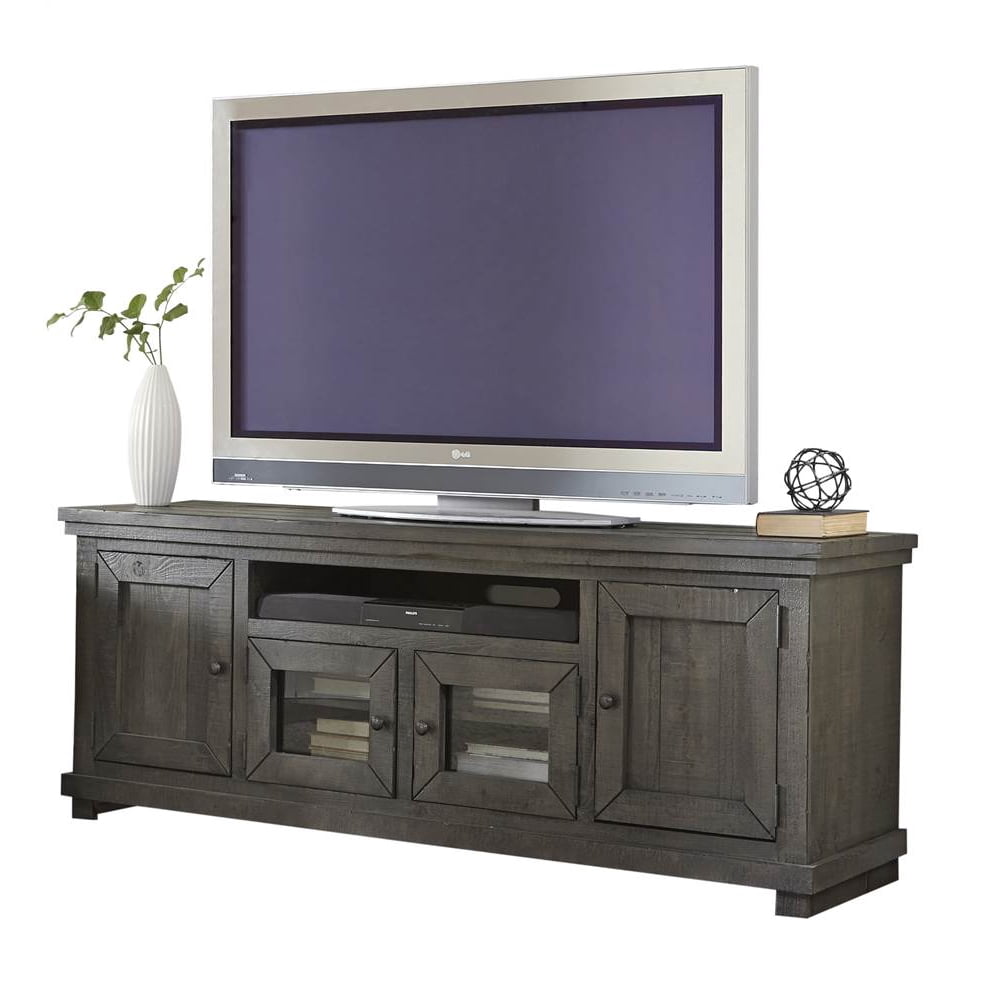 28 in. Console Table in Gray and Distressed Dark Gray