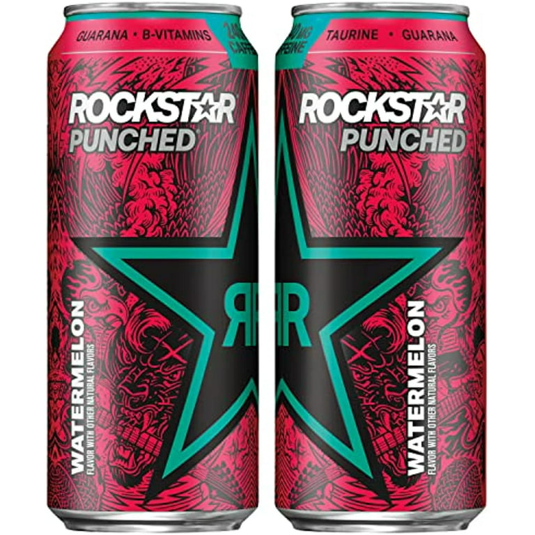 Rockstar Energy Drink Punched Fruit Punch, 16oz Cans (12 Pack)