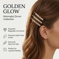 thumbnail image 6 of MIALLO 3 Pack Gold Bobby Pins, Rectangle Clear Cubic Zirconia Hair Clips, Elegant Bridal Hair Accessories for Wedding and Prom, 6 of 7