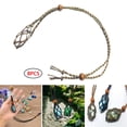 thumbnail image 4 of 8 piezas de cordón de collar de cristal soporte de piedra vacía longitud de cuerda ajustable colgante tejido de jaula de red de repuesto para - marrón Soledad Soporte de piedra vacío, 4 of 10