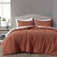thumbnail image 2 of Chezmoi Collection Solid Terracotta Cotton Comforter Set Queen Size, 3-Piece Luxury Soft Breathable Smooth Cooling 250TC Cotton Twill Lightweight Bedding Comforter for All Season, 2 of 10