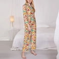 thumbnail image 3 of Xecao Colorful Chicken for Women's Long-Sleeved Pajama Set with Button Front and Pockets Soft Lounge Sleepwear for Home Relaxation-X-Large, 3 of 7