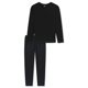 thumbnail image 1 of UNCOVER by SCHIESSER Pijama de Hombre 2 Piezas - largo, Cuello en V, Algodón, estampado Negro L (Large), 1 of 3
