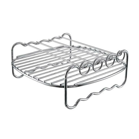

Air Fryer Double Layer Rack with 4 Skewers Kitchen Grill Air Fryer Accessories