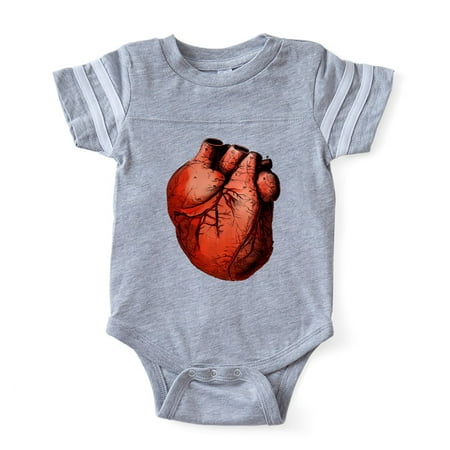 CafePress - Heart Colored_Tr - Cute Infant Baby Football Bodysuit