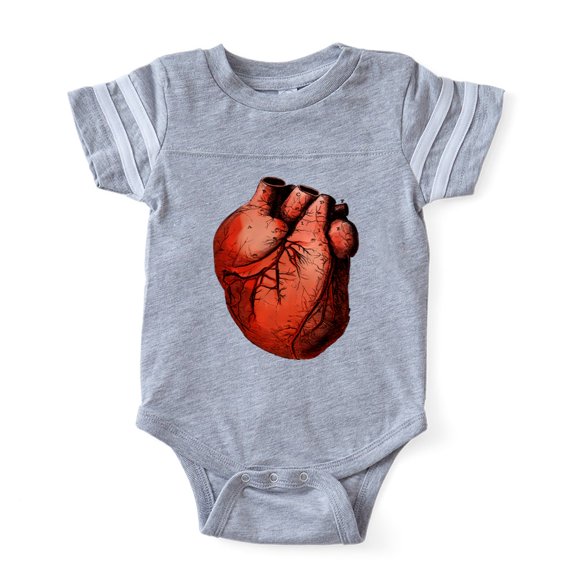 CafePress - Heart Colored_Tr - Cute Infant Baby Football Bodysuit