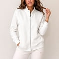 thumbnail image 5 of cocolona Womens Full Zip Workout Jackets Collared Trendy Casual Solid Color Sport Sweatshirts Lightweight Running Fall Tops, 5 of 5